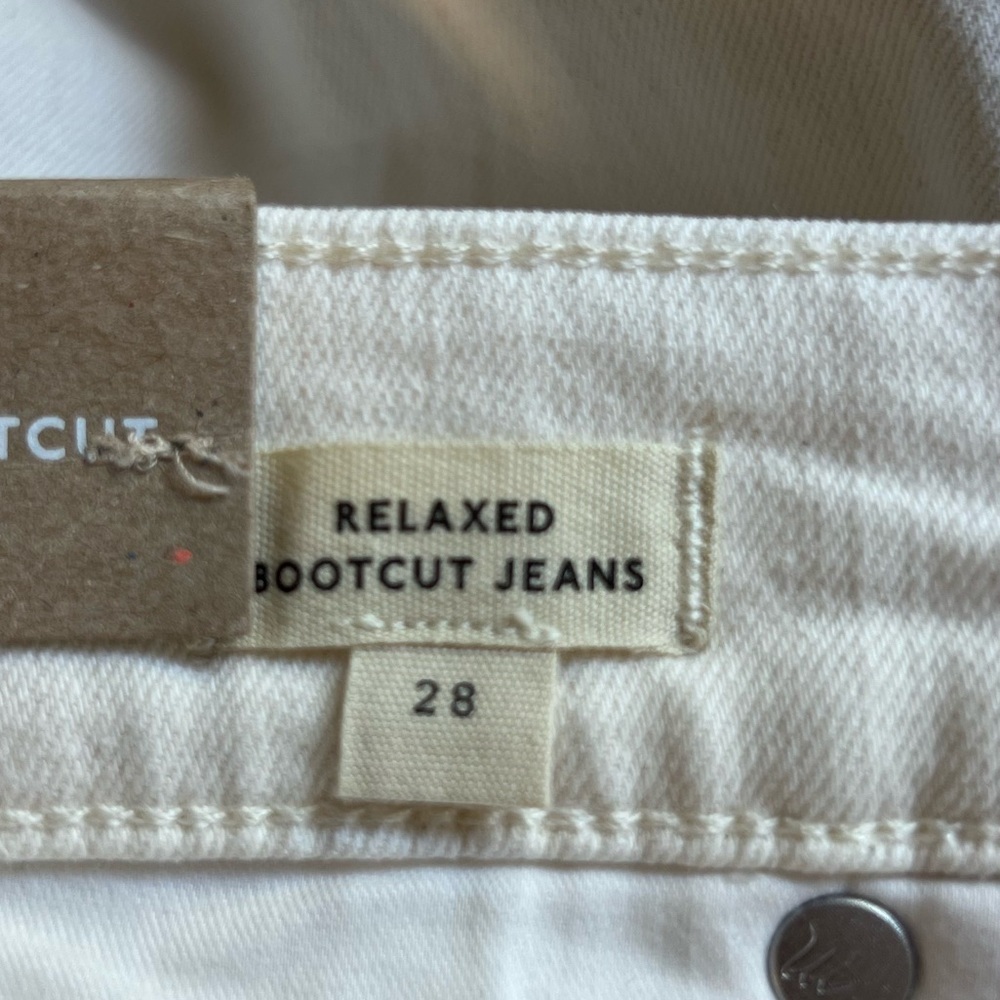 Madewell Relaxed Bootcut Jeans Vintage Ivory Stretch High Rise Size 28 NWT - Picture 10 of 12